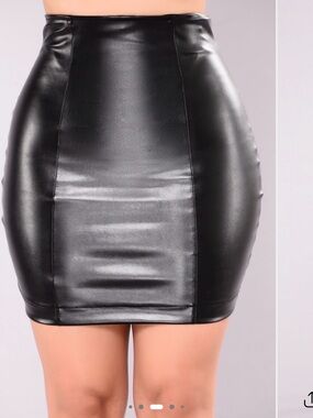 Fashion Nova Black Faux Leather Mini Skirt